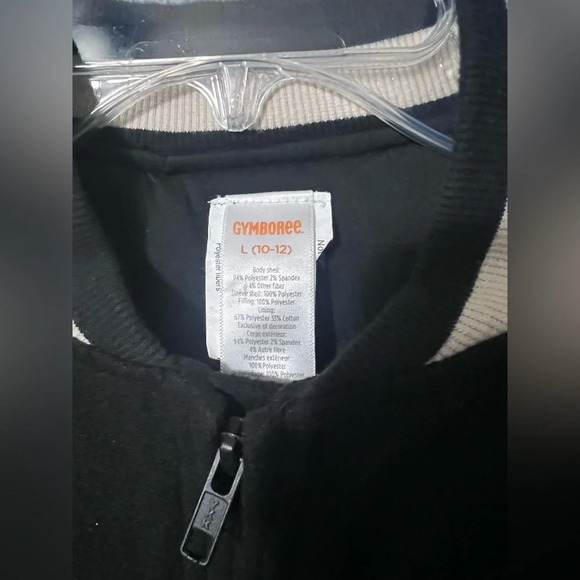 Gymboree Rock n Roll Collection Varsity Blue Black Zip Boys Warm Coat  L (10-12) - Picture 5 of 5